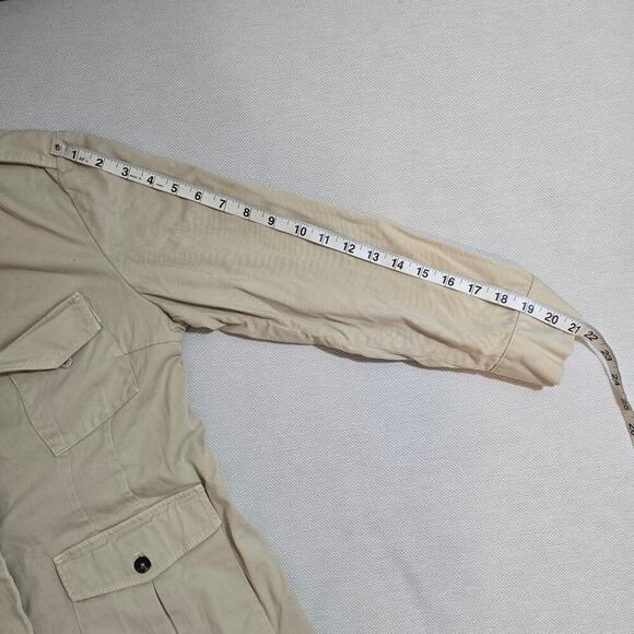 Piazza Sempione Women's Tan Utility Stand Collard Jacket Sz IT48 (826) - Picture 7 of 10